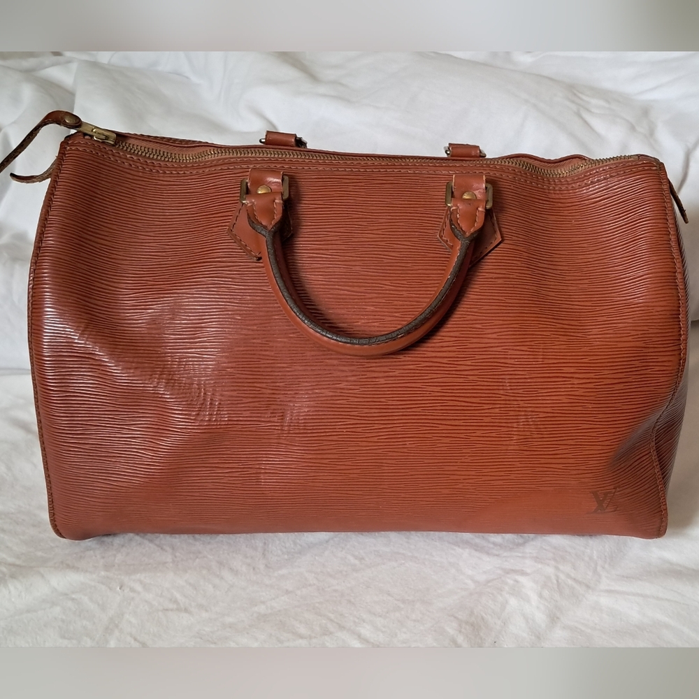LOUIS VUITTON Epi Speedy 35 Hand Bag Brown Kenya 1994 LV Auth